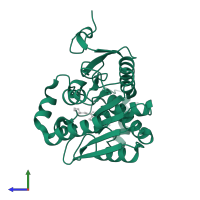 Monoglyceride lipase in PDB entry 7l4u, assembly 1, side view.
