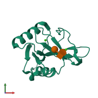 PDB entry 7l64 coloured by chain, front view.