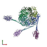 PDB entry 7l6n coloured by chain, front view.