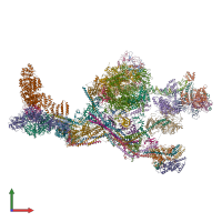 PDB entry 7lbm coloured by chain, front view.