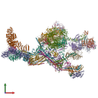 PDB entry 7lbm coloured by chain, front view.