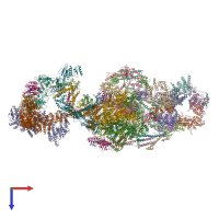 PDB entry 7lbm coloured by chain, top view.