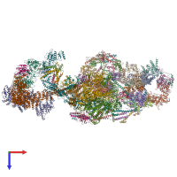 PDB entry 7lbm coloured by chain, top view.