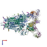 PDB entry 7ld1 coloured by chain, top view.