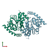 PDB entry 7ld6 coloured by chain, front view.