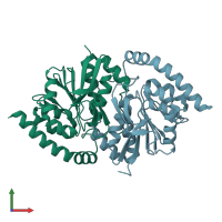 PDB entry 7ld7 coloured by chain, front view.