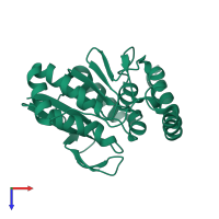 PDB entry 7ldi coloured by chain, top view.
