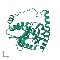 PDB entry 7ldm coloured by chain, front view.