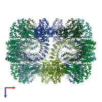 PDB entry 7lfh coloured by chain, top view.
