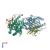 PDB entry 7lfj coloured by chain, top view.
