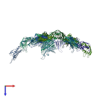 PDB entry 7lgh coloured by chain, top view.