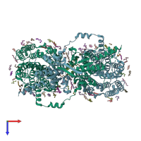 PDB entry 7lgw coloured by chain, top view.