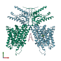 PDB entry 7lh2 coloured by chain, front view.