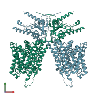 PDB entry 7lh3 coloured by chain, front view.