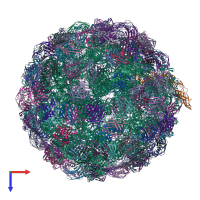 PDB entry 7lhd coloured by chain, top view.
