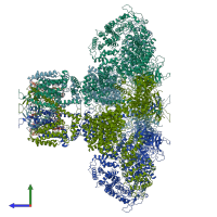 PDB entry 7lhe coloured by chain, side view.