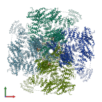 PDB entry 7lhf coloured by chain, front view.
