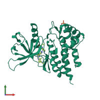PDB entry 7ll4 coloured by chain, front view.