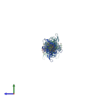 PDB entry 7lq5 coloured by chain, side view.