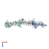 PDB entry 7lq5 coloured by chain, top view.