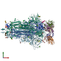 PDB entry 7ls9 coloured by chain, front view.