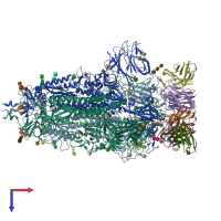 PDB entry 7ls9 coloured by chain, top view.