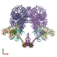 PDB entry 7lt3 coloured by chain, front view.