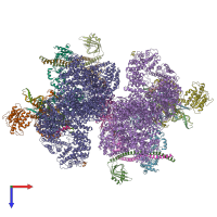 PDB entry 7lt3 coloured by chain, top view.