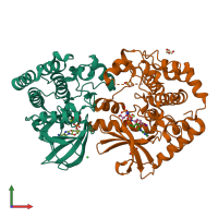PDB entry 7m0x coloured by chain, front view.