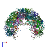 PDB entry 7m2t coloured by chain, top view.