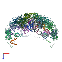 PDB entry 7m2v coloured by chain, top view.