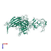 PDB entry 7m3m coloured by chain, top view.