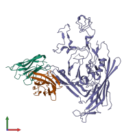 PDB entry 7m3n coloured by chain, front view.