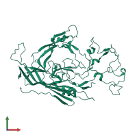 PDB entry 7m3o coloured by chain, front view.