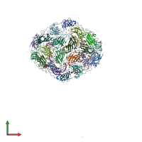 PDB entry 7m3t coloured by chain, front view.