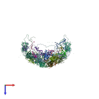 PDB entry 7m3t coloured by chain, top view.