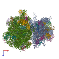 PDB entry 7m4w coloured by chain, top view.