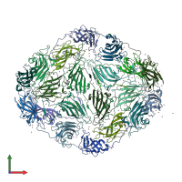 PDB entry 7m54 coloured by chain, front view.