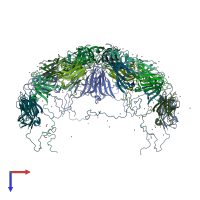 PDB entry 7m54 coloured by chain, top view.