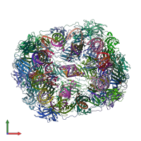 PDB entry 7m57 coloured by chain, front view.