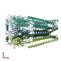 PDB entry 7m6p coloured by chain, front view.