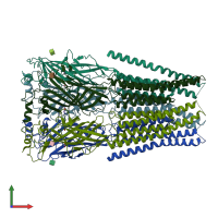 PDB entry 7m6s coloured by chain, front view.