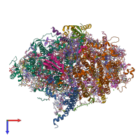 PDB entry 7m75 coloured by chain, top view.