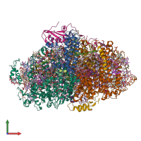 PDB entry 7m76 coloured by chain, front view.