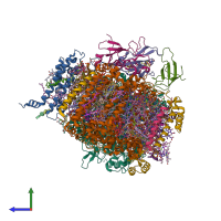 PDB entry 7m76 coloured by chain, side view.