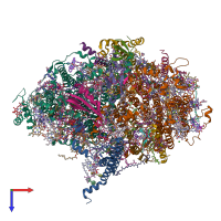 PDB entry 7m78 coloured by chain, top view.