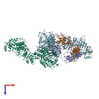 PDB entry 7m7e coloured by chain, top view.