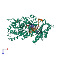 PDB entry 7m83 coloured by chain, top view.