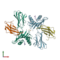PDB entry 7m8s coloured by chain, front view.
