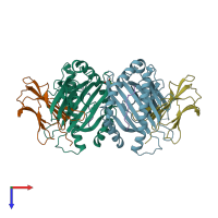 PDB entry 7m8s coloured by chain, top view.